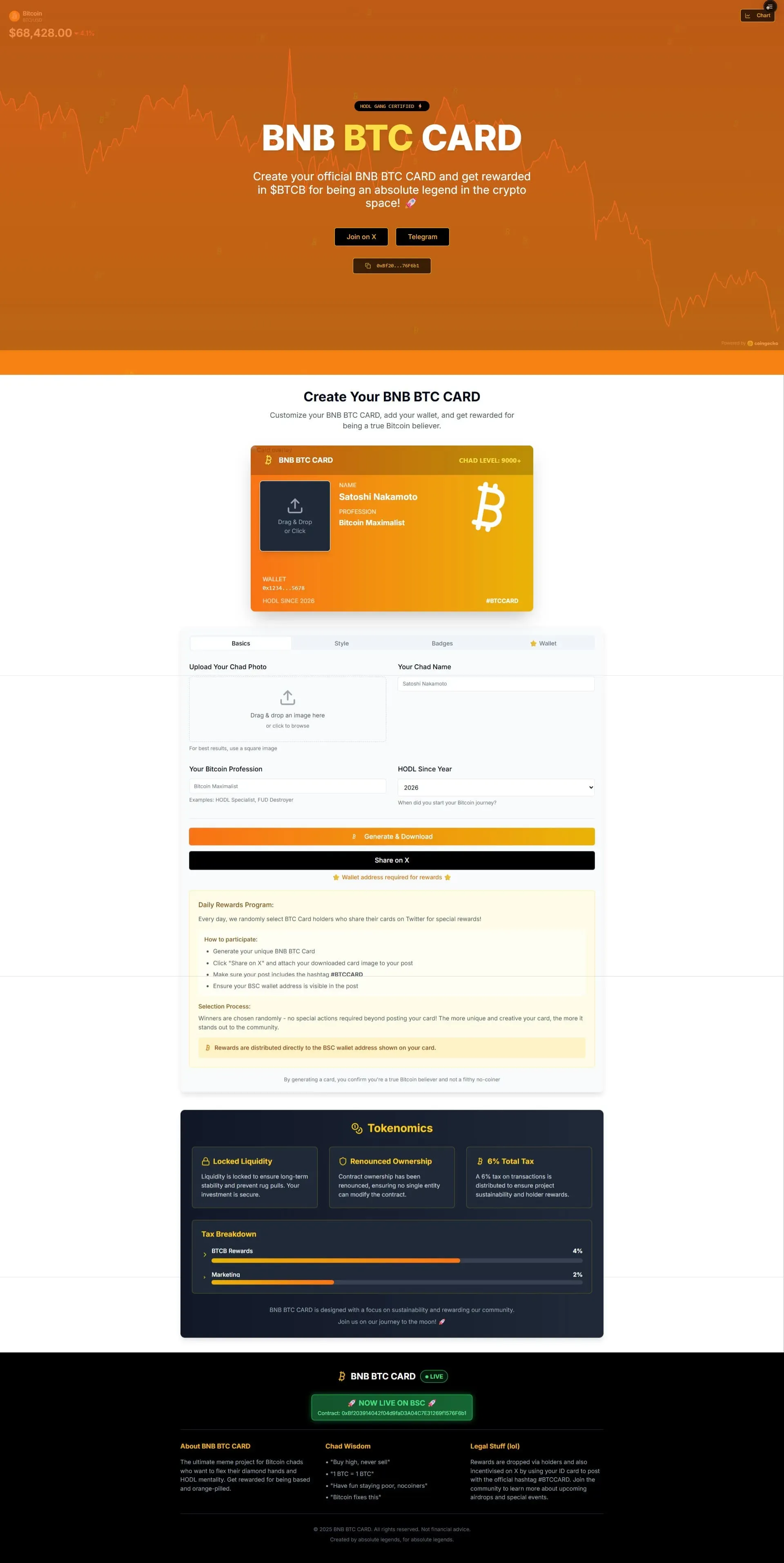 BNB BTC Card